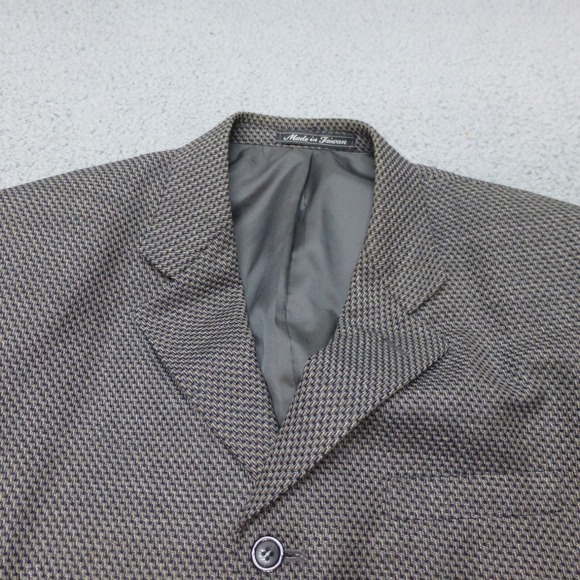 Baracuta Suit Jacket Mens 42R Brown Black Single Breasted Blazer Notch Lapel - Picture 3 of 14